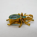 Edwardian Rolled Gold & Blue Paste Set Spider Pendant Antique c1910