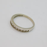 Sterling Silver 10 White Topaz Half Eternity Ring Contemporary c2000 Size R