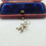 Sterling Silver Crouching Man with a Bow Charm Pendant Vintage c1970
