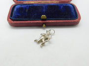 Sterling Silver Crouching Man with a Bow Charm Pendant Vintage c1970