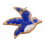 Sterling Silver, Enamel & Copper Charm Pendant Vintage c1970s