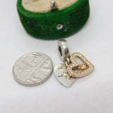Sterling Silver Love Hearts Charm Pendant Vintage c1970