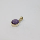 Sterling Silver Cabochon Star Ruby Oval Drop Charm Pendant Vintage c1970