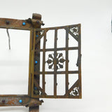 19th Century Austro-Hungarian Bronze & Cabochion Set Picture Frame Antique