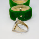 Sterling Silver Abalone & Mother Of Pearl Abstract Ring Vintage c1970 Size N 1/2