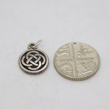 Sterling Silver Celtic Knot Round Disc Charm Pendant Vintage c1970s