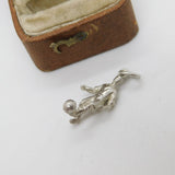 Sterling Silver Football Player Charm Pendant Vintage c1970