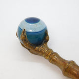 20th Century Gilt Metal & Blue Geode Set Eagle Claw Bookmark Antique