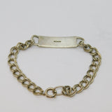 Sterling Silver Double Link Curb Identity Bracelet Hallmarked 1981 Birmingham