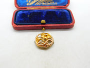 Art Nouveau Victorian Rolled Gold Floral Clip On Brooch Antique c1890