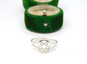 Sterling Silver Pentagram Design Ring Vintage c1970 Size T