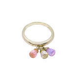 Sterling Silver Pink, Purple & White CZ Charm Dress Ring Modern c2000 Size S