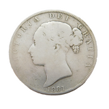 Queen Victoria .925 Silver Half Crown Coin Antique 1881 Fine Condition