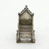 King George V Sterling Silver Coronation Chair Ornament Antique 1910 London