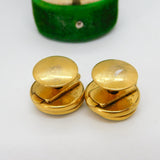 Victorian Pair of Pinchbeck Locket Form Dress Buttons Antique c1860