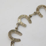 Sterling Silver Lucky Horseshoe Panel Bracelet Vintage c1950s