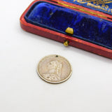 Sterling Silver Queen Victoria Six Pence Coin Charm Pendant Antique 1887
