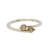 Sterling Silver CZ Crossover Narrow Band Dress Ring Modern c2000 Size L