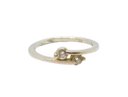 Sterling Silver CZ Crossover Narrow Band Dress Ring Modern c2000 Size L
