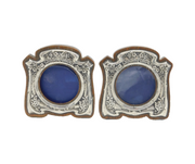 Edwardian Pair of Sterling Silver & Wooden 'Dinna Forget' Picture Frames Antique