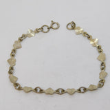Sterling Silver Textured Heart Shaped Panel Bracelet Vintage c1970