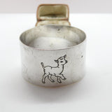 Silver Plated EPNS Lamb Christening Napkin Ring Antique c1930 Art Deco