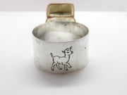 Silver Plated EPNS Lamb Christening Napkin Ring Antique c1930 Art Deco