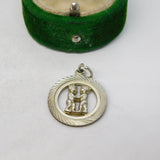 Sterling Silver Gemini Zodiac Charm Pendant Vintage c1970