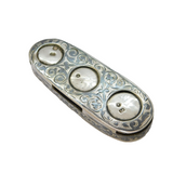 19th Century Russian Silver Niello Enamel Three-Coin Holder Antique c1850s