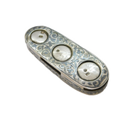 19th Century Russian Silver Niello Enamel Three-Coin Holder Antique c1850s
