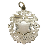 Victorian Large Sterling Silver Floral Fob Medal Antique 1899 Birmingham