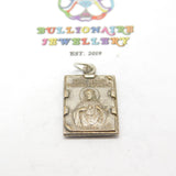 Silver Plated French Roman Catholic Lourdes Pendant Antique c1930 Art Deco