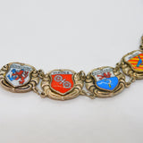Silver Plated Germany Town/City Shield Panel Souvenir Bracelet Antique c1930's