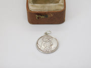 Sterling Silver St Christopher Travel Charm Pendant Vintage c1970