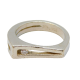 Sterling Silver Spinel Set Split Band Dress Ring Vintage c1970 Size M 1/2