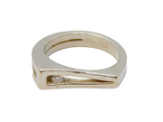 Sterling Silver Spinel Set Split Band Dress Ring Vintage c1970 Size M 1/2