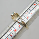 Sterling Silver Pale Blue Topaz Set Open Band Studio Ring Vintage c1970 Size L