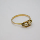 Sterling Silver Gilt Pearl & Paste Studio Style Ring Vintage c1970 Size N 1/2
