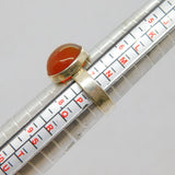 Sterling Silver Cabochon Carnelian Agate Studio Ring Vintage c1970 Size O 1/2