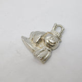 Sterling Silver King Caterpillar Charm Pendant Vintage c1970