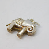 Sterling Silver Patterned Elephant Charm Pendant Vintage c1970
