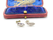 Pair of Sterling Silver Feathered Paste Set  Earrings Vintage c1970