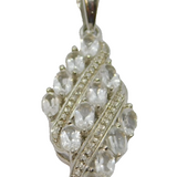 Sterling Silver 12 Stone White Sapphire Dress Charm Pendant Vintage c1970