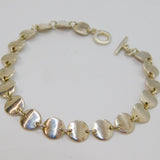 Sterling Silver Multi-Disc Circles Panel Form T-Bar Bracelet Contemporary c2000