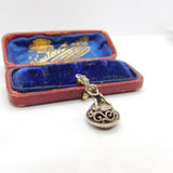 Sterling Silver Carnelian Set Elf Form Fob Charm Pendant Vintage c1970