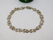 Sterling Silver Cross Pattern Bracelet Vintage c1970 18cm Length