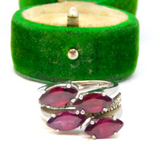 Sterling Silver Purple Crystal Set Dress Ring Vintage c1970 Size N 1/2
