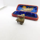 Sterling Silver Bejewelled Cart Charm Pendant Vintage c1970
