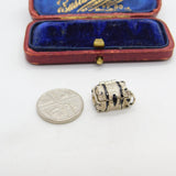 Sterling Silver Opening Treasure Chest Charm Pendant Vintage c1970