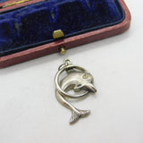 Sterling Silver Circus Dolphin Charm Pendant Vintage c1970